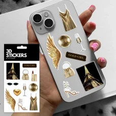 Наліпки 3D-стікер "Golden Glam" набір 11 стікерів SB-66 Tattooshka