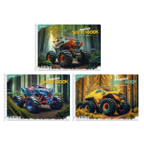 Альбом для малювання, спiраль, 20арк., 100г/м2, PB-SC-020-8505 Star