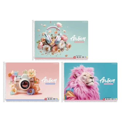 Альбом для малювання, спiраль, 20арк., 120г/м2, глiтер, PB-SC-020-8015 Школярик