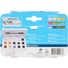 Набір акварельних фарб, VAN GOGH, Pocket box MUTED COLOURS, 12 кювет+пензлик, пластик, Royal Talens