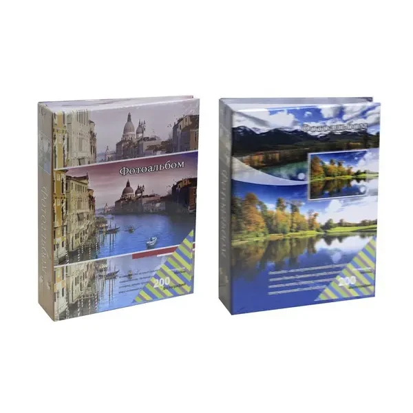 Фотоальбом 23*17,5см. 200 фото 10*15см. "пейзажі" написи рос кишені, 46200-2
