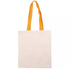 Сумка з бавовни 38х42см, помаранчево-жовта ручка 70см, невибілена бавовна 220 г/м2, ROSA Talent