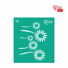Трафарет багаторазовий самоклеючий, №16, 9х10см, серія „Квіти“,ROSA Talent