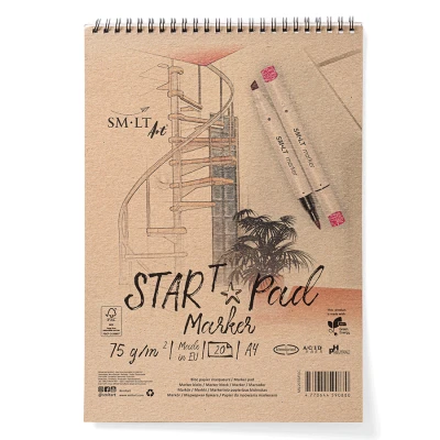 Альбом для маркерів на спіралі STAR T А4, 75г/м2, 20л, Smiltainis
