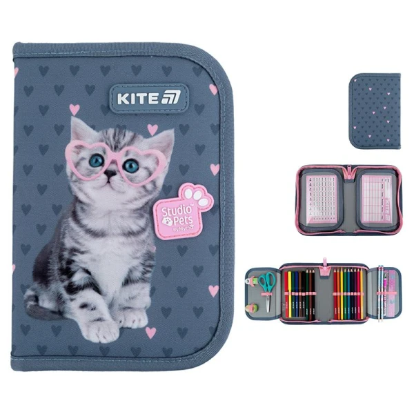 Пенал Kite 1 від., 2 відв., з наповненням SP25-622H-1 Studio Pets
