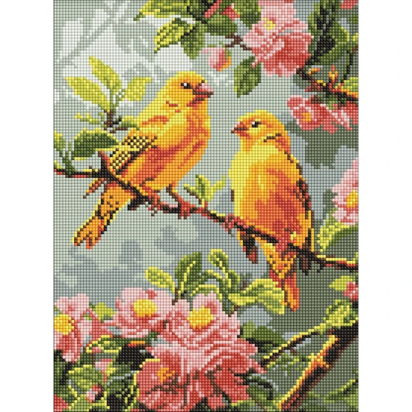 Набір з алмазною мозаїкою "Весняні канарки" 30x40см., AMO8164