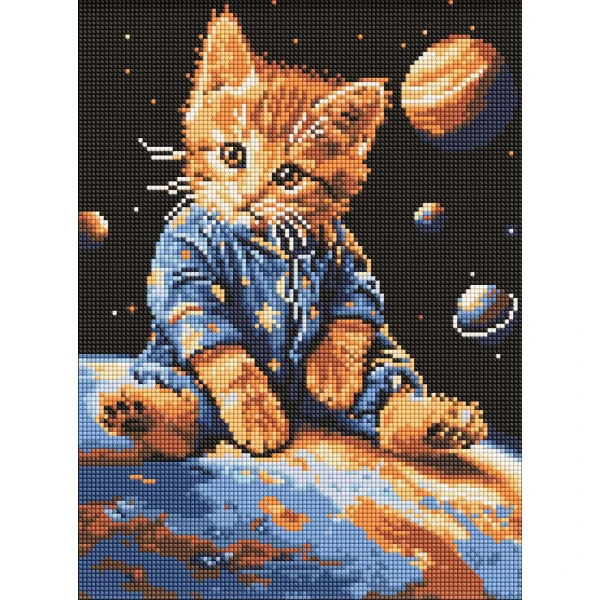 Набір з алмазною мозаїкою "Зоряний котик" 30x40см., AMO8167