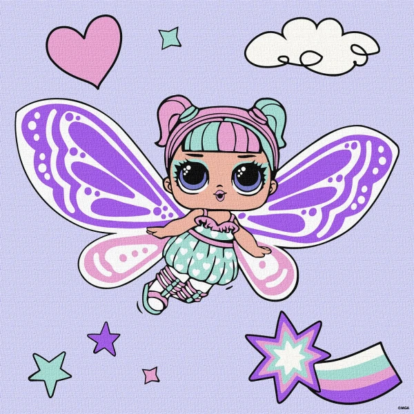 Набір для розпису по номерах для дітей "L.O.L. Surprise! O.M.G. Fairies Sweetiefly" 40х40см., KHO1091