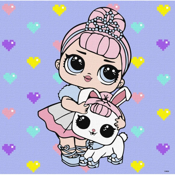 Набір для розпису по номерах для дітей "L.O.L. Surprise! TroopSurprise Crystal Queen With Crystal Bunny 40х40см, KHO6289