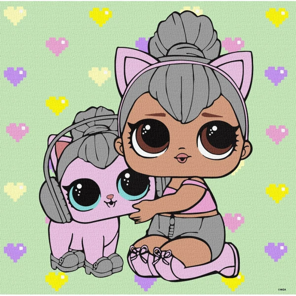 Набір для розпису по номерах для дітей "L.O.L. Surprise! TroopSurprise Kitty Queen With Kitty Kitty" 40х40см., KHO6290