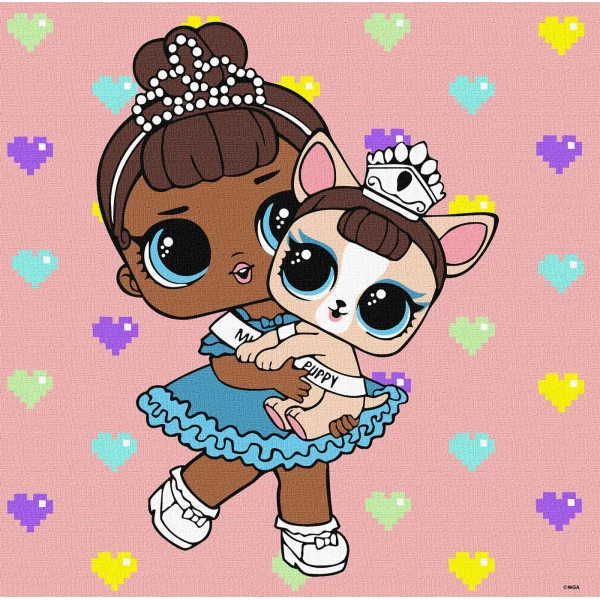 Набір для розпису по номерах для дітей "L.O.L. Surprise! TroopSurprise Miss Baby With Miss Puppy" 40х40см., KHO6291