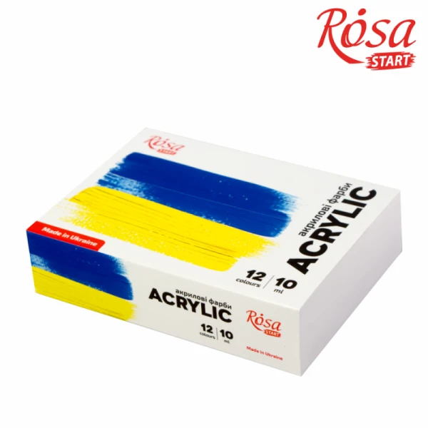 Набір акрилових фарб Ukraine 12x10мл, ROSA Start