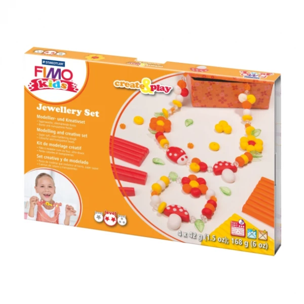 Набір для створення прикрас Fimo kids, "Квіти", 4 кол.*42 г, Fimo