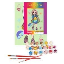 Набір для розпису по номерах для дітей "Rainbow High Amaya Raine" 30х40см., KHO1236