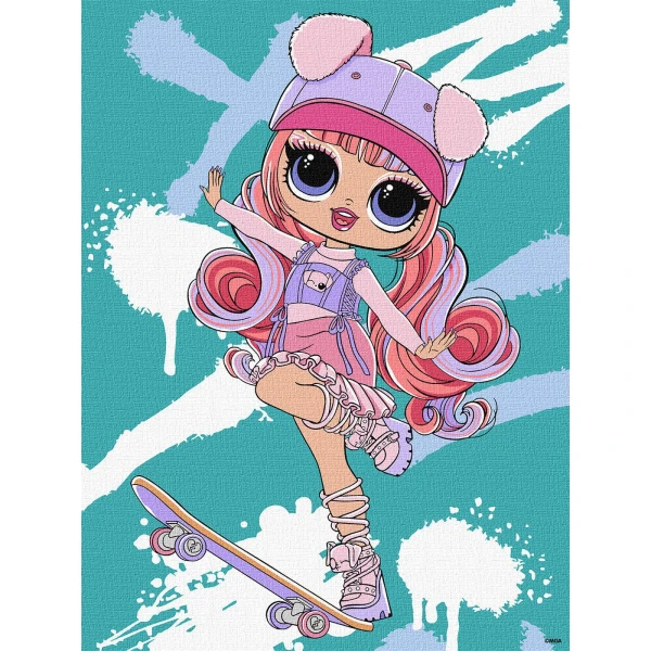 Набір для розпису по номерах для дітей "Tweens LOL Skate Dance Ali Dance" 30х40см., KHO1208
