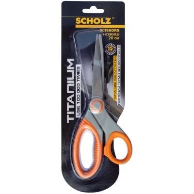 Ножиці, 20см, TITANIUM, посилені, прогумов. ручки, 4261SCH, Scholz