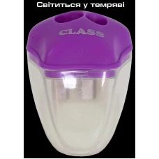Точилка д/олівців, GLOWING, 2 отв, діам. 8 і 11мм, фіолетова, 4818-2С, Class