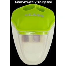Точилка д/олівців, GLOWING, 2 отв, діам. 8 і 11мм, зелена, 4818-1С, Class