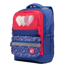 Рюкзак шкільний YES S-30 Juno XS "Heart beat", малиновий/синій Ergo 39*30*14см., 558211