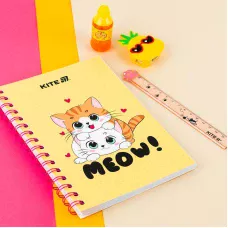 Блокнот на спіралі картонна обкл., А5, 80 арк, кліт, Cute 1, K25-1911-1 Kite