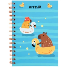 Блокнот на спіралі картонна обкл., А5, 80 арк, кліт, Cute 2, K25-1911-2 Kite