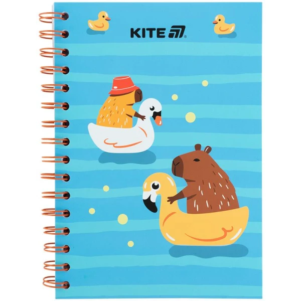 Блокнот на спіралі картонна обкл., А5, 80 арк, кліт, Cute 2, K25-1911-2 Kite