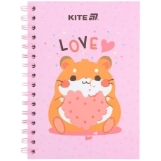 Блокнот на спіралі картонна обкл., А5, 80 арк, кліт, Cute 3, K25-1911-3 Kite
