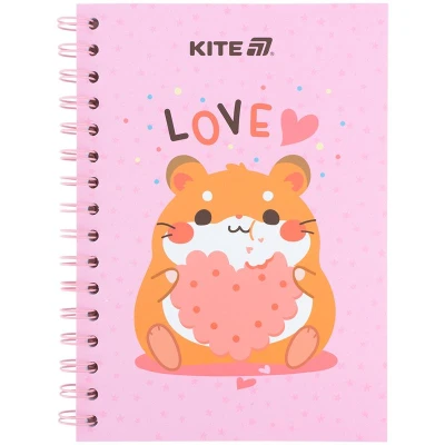 Блокнот на спіралі картонна обкл., А5, 80 арк, кліт, Cute 3, K25-1911-3 Kite