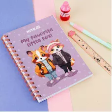 Блокнот на спіралі картонна обкл., А5, 80 арк, кліт, Cute 4, K25-1911-4 Kite