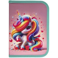 Пенал 1-яр. пустий, 2 відворота, поліестер, Cute Unicorn, 25201C Class