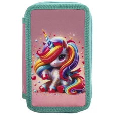 Пенал 2-яр. пустий, поліестер, Cute Unicorn, 25301C Class
