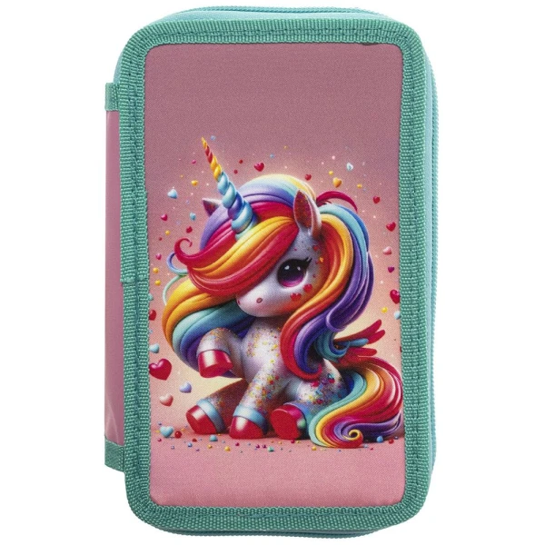Пенал 2-яр. пустий, поліестер, Cute Unicorn, 25301C Class