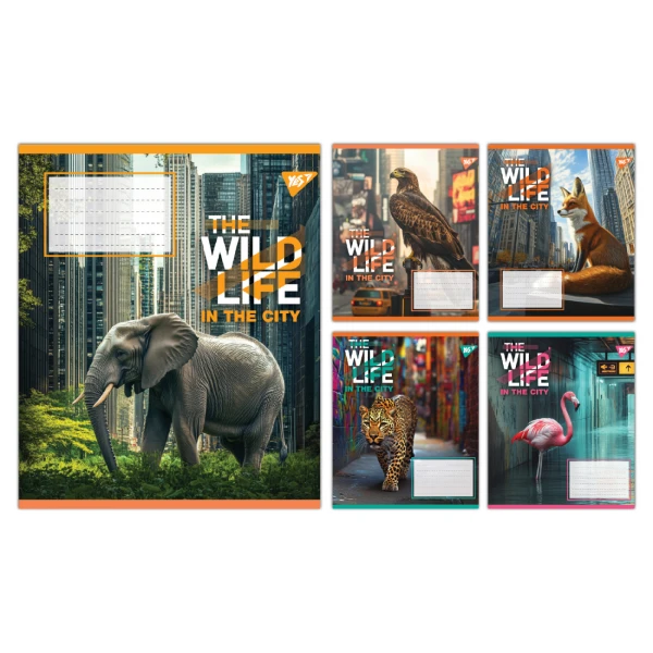 Зошит А5/36 арк кліт YES The wild in the city, 767766