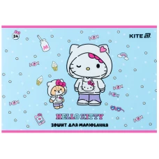 Зошит для малювання, 24 арк., скоба, софт тач + УФ лак, Hello Kitty HK25-242-1 Kite
