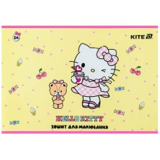 Зошит для малювання, 24 арк., скоба, софт тач + УФ лак, Hello Kitty HK25-242-1 Kite