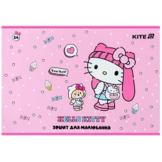 Зошит для малювання, 24 арк., скоба, софт тач + УФ лак, Hello Kitty HK25-242-1 Kite