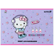 Зошит для малювання, 24 арк., скоба, софт тач + УФ лак, Hello Kitty HK25-242-1 Kite