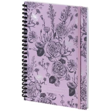 Блокнот на спіралі карт. обк., А5, 80 арк, кліт, OS, Pink Roses, 8471-2-A-OS