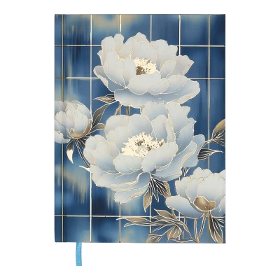 Щоденник недатований поліграфічний PEONY, A5, блакитний, 336 стор, BM.20170-14