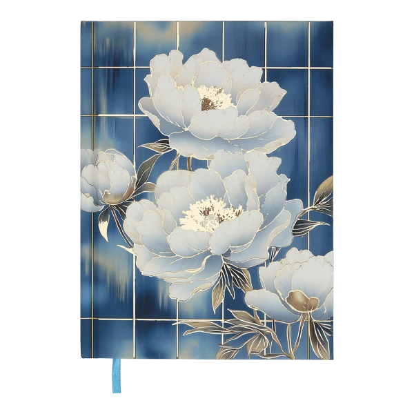 Щоденник недатований поліграфічний PEONY, A5, блакитний, 336 стор, BM.20170-14