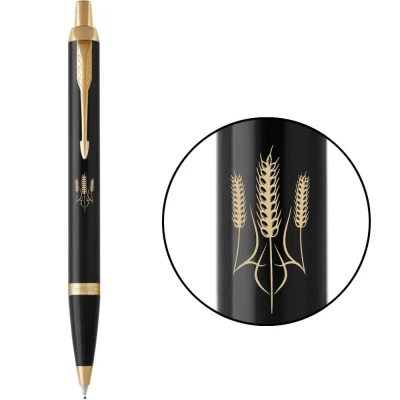 Ручка кулькова Parker IM Black GT BP Тризуб з колосків 22032_T059y