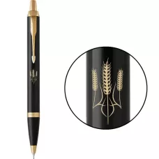 Ручка кулькова Parker IM Black GT BP Тризуб з колосків 22032_T059y