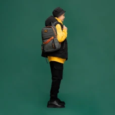 Рюкзак шкільний YES T-122 "Urban disign style Orange", сірий/чорний 42*30*14см., 558750