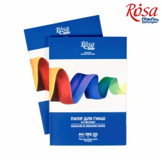 Папка для гуаші А4 (21х29,7см), 20арк, Дрібне зерно, 180г/м2, ROSA Studio