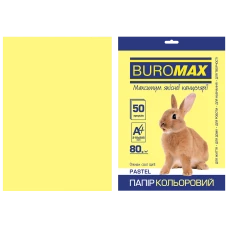 Папір кольоровий А4, 80г/м2, PASTEL, жовтий, 50арк., BM.2721250-08