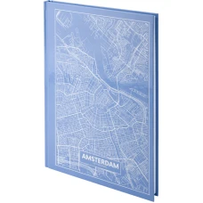 Книга записна А4, 96арк., кліт, тверда обкл., Mars Amsterdam, блакитна 8422-507-A