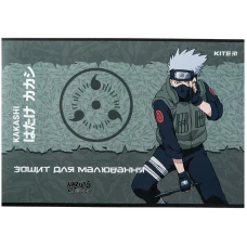 Зошит для малювання, 12 арк., скоба, гібр. лак + УФ лак, Naruto NR23-241 Kite