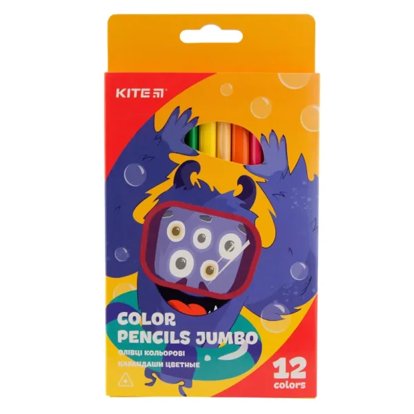 Олівці кольорові тригранні. Jumbo, 12 шт. Kite Jollies K19-048-5