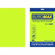 Папір кольоровий Euromax 80г/м2, NEON, зелений, 20арк., BM.2721520E-04
