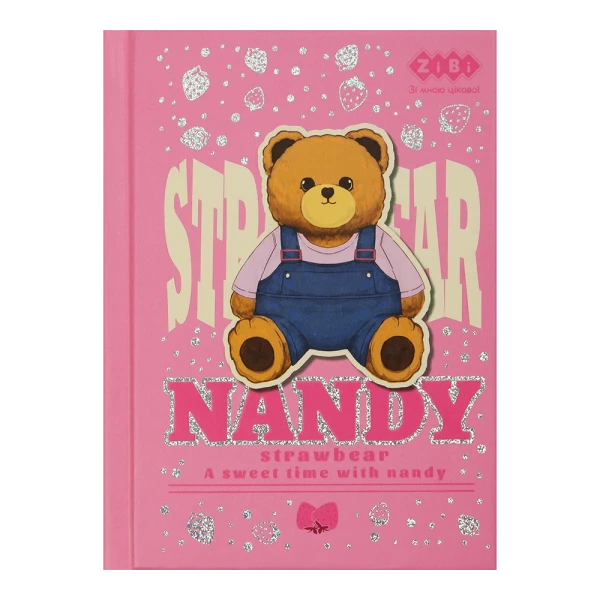 Блокнот BEAR TOY, А6, 64 арк., клітинка, тв. обл., мат. ламін.+лак, ,рожевий, KIDS Line, ZB.12721-10